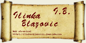 Ilinka Blažović vizit kartica